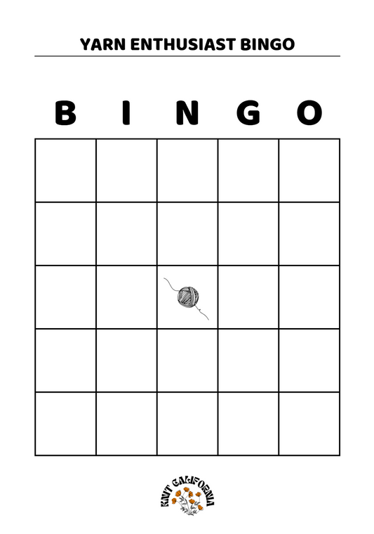 Yarn Enthusiast BINGO Template - Digital Download